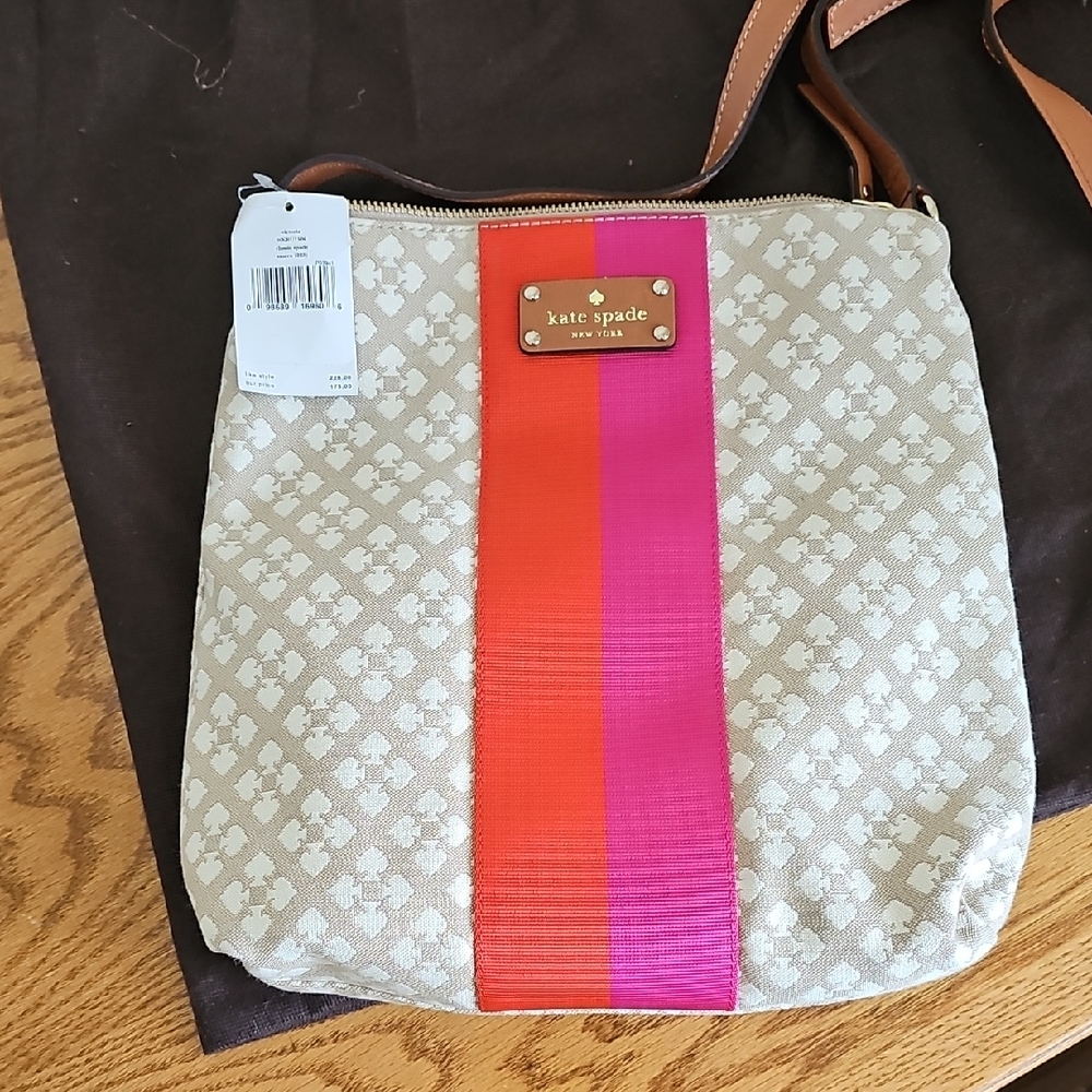 Kate Spade Cream and Pink Crossbody Bag